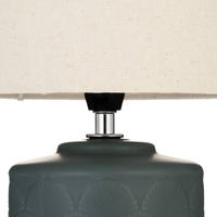 Pauleen Tischleuchte "Glowing Midnight max20W beige/green matt 230V Stoff/Keramik"