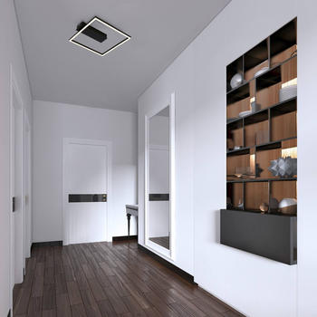 Briloner LED-Deckenleuchte 3771 in Rahmenform, schwarz