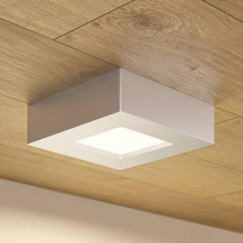 PRIOS LED-Deckenleuchte Alette, silber, 12,2 cm, dimmbar