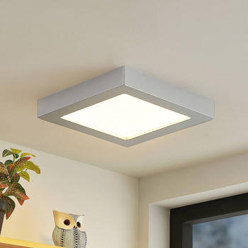 PRIOS LED-Deckenleuchte Alette, silber, 22,7cm, 24W, dimmbar