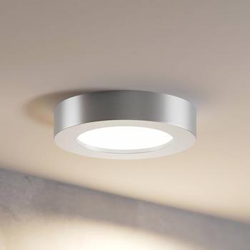 PRIOS LED-Deckenleuchte Edwina, silber, 17,7 cm, dimmbar