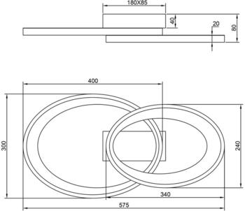 Trio LED-Deckenleuchte Malaga mit 2 Ringen, nickel matt – Ein Meisterwerk moderner Beleuchtung