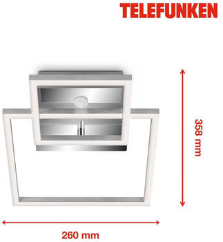 Telefunken LED-Sensor-Deckenleuchte Frame chrom/alu 26x36cm