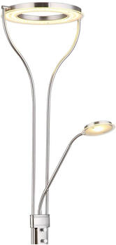 Globo LED-Stehlampe Ebro, Höhe 194 cm, nickelfarben, 2-flg..