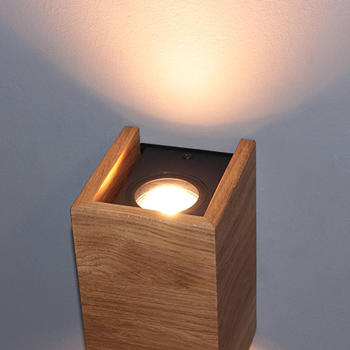 Fischer & Honsel LED-Wandleuchte Shine-Wood eiche 2xGU10 10x18cm