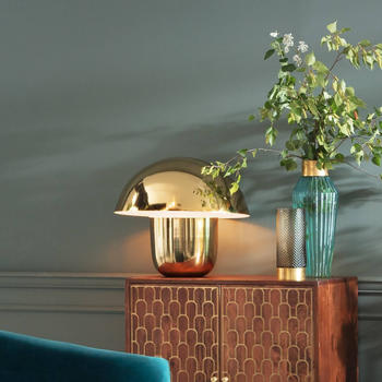 KARE Mushroom Tischlampe in Pilzform, gold