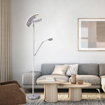 Pure Mutil LED-Stehleuchte, Leselampe, silber