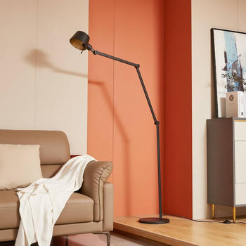 Lucande Silka Stehleuchte, Höhe 216 cm, verstellbar, schwarz