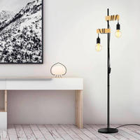 EGLO Stehlampe "TOWNSHEND Stehlampe, Holz, Stahl, Retro, Industrial, Wickeloptik" E27