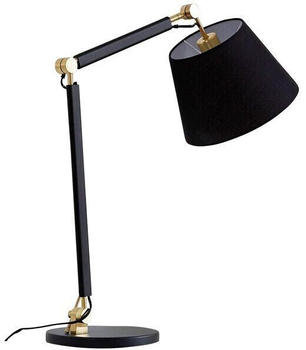 Lucande Tischlampe Marvaine, schwarz/goldfarben, verstellbar