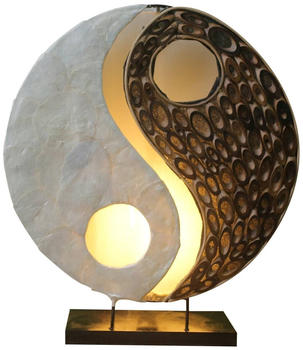 Woru Tischleuchte Ying Yang aus Naturmaterialien, 30 cm