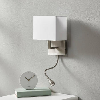 Searchlight Wandlampe 6519 mit LED Leselampe, satin silber G