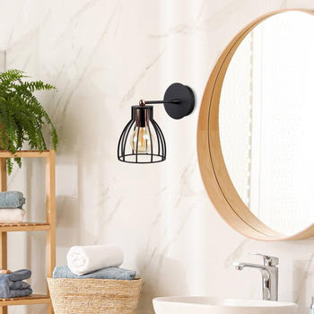Opviq Wandleuchte Kemah N-1238 1-flammig schwarz/bronze