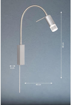 Fischer & Honsel LED-Wandleuchte River, Flexarm, Schirm mit Glas – Perfekte Beleuchtung für Leseratten