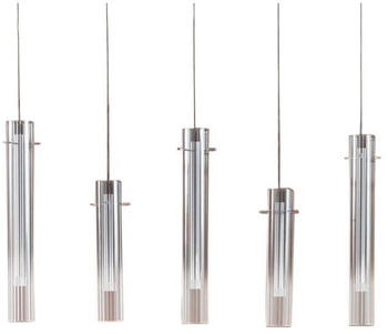 Lucande Korvitha 5 LED Pendelleuchte Smoke/Silver