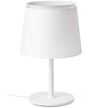 Faro 20304-82 Tischleuchte SAVOY E27 15W Stahl, Textil Weiß L:32cm H:51cm dimmbar