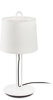 Faro 24034-04 Tischleuchte MONTREAL E27 15W Stahl mattweiß, Textil Weiß L:25cm H:54cm Ø22cm dimmbar