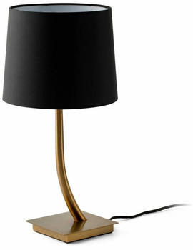 Faro 29685-06 Tischleuchte REM E27 15W Stahl altes Gold, Textil Schwarz L:15cm H:37cm dimmbar