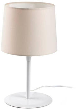 Faro 64310-05 Tischleuchte CONGA E27 15W Stahl mattweiß, Textil Beige L:25cm H:48.5cm dimmbar