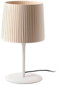 Faro 64310-38 Tischleuchte SAMBA E27 15W Stahl mattweiß, Textil Beige L:25cm H:48.5cm dimmbar