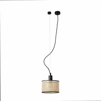 Faro 64314-47 Hängeleuchte MAMBO 210 E27 15W Stahl mattschwarz, Rattan L:21cm H:166cm dimmbar