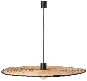 Faro 68590-70 Hängeleuchte COSTAS 1000 E27 15W Stahl mattschwarz, Rattan H:150cm Ø100cm dimmbar