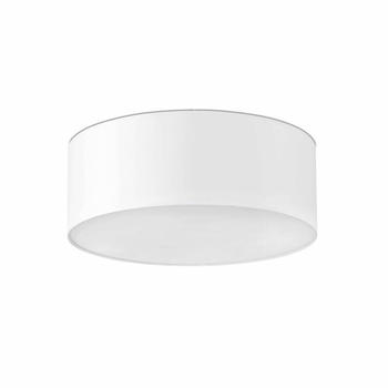 Faro 68317 Aufbauleuchte SEVEN 500 E27 15W Stahl mattweiß, Textil Weiß H:18cm Ø50cm dimmbar