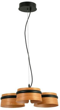 Faro 29567 Hängeleuchte LOOP LED 18W 2700K Stahl mattschwarz, Holz Kirsche H:129cm Ø52cm