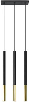 Sollux SL.0892 Pendelleuchte MOZAICA 3L schwarz/Gold L: 30cm, B: 5cm, H: 90cm, G9/40W, dimmbar