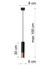 Sollux SL.0946 Pendelleuchte LOOPEZ 1 schwarz/Kupfer L: 8cm, B: 8cm, H: 100, GU10/40W, dimmbar