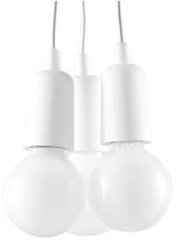 Sollux SL.0570 Pendelleuchte DIEGO 3 weiß L: 16, B: 16, H: 90, Fassung E27, dimmbar