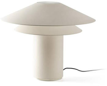 Faro 20069 Tischleuchte SHAN E27 15W Stahl weiß, Pergament Beige H:48.5cm Ø60cm dimmbar