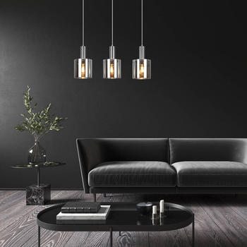 Rabalux 5250 Hängeleuchte Donati Chrom getöntes Glas E27 3x MAX 40W L:120cm Ø15cm dimmbar