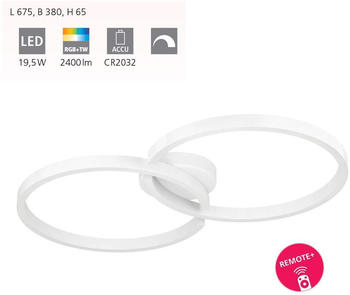 Eglo 900954 LED Deckenleuchte AMANDOLO Alu, Stahl, Kunststoff weiss 19,5W 2700-6500K L:67.5cm B:38cm H:6.5cm dimmbar