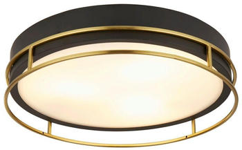 Searchlight Deckenleuchte Phoenix, Ø 40 cm, schwarz / messing, IP44