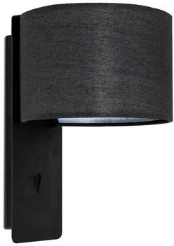 Faro 64303 Wandleuchte FOLD E27 15W Stahl mattschwarz, Textil Schwarz L:20cm H:30cm dimmbar