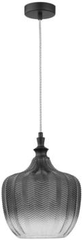 Nova Luce Pendelleuchte Loni in Rauchglas E27 schwarz