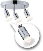 Paulmann Deckenleuchte "Carolina" GU10 1 Stk. Spotlight IP44 max. 3x10W Chrom 230V