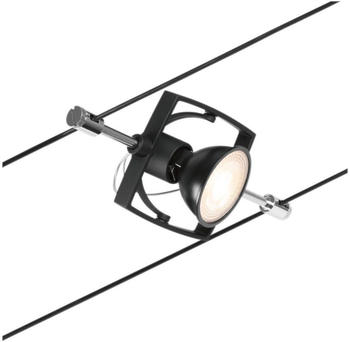Paulmann Niedervolt-Seilsystem-Leuchte GU5.3 Schwarz (matt), Chrom