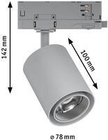 Paulmann ProRail3 LED Schienenspot Kratos 36&deg; 1050lm 9W 4000K 230V Silber...