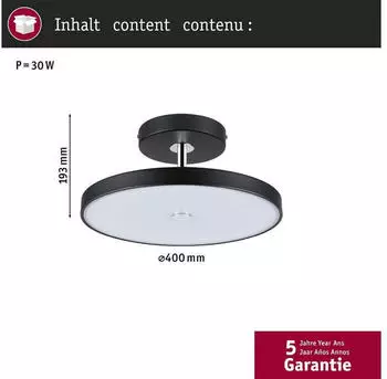 Paulmann 96776 Hildor LED-Deckenleuchte 25W Schwarz (matt), Chrom – Modernes Design trifft auf Funktionalität