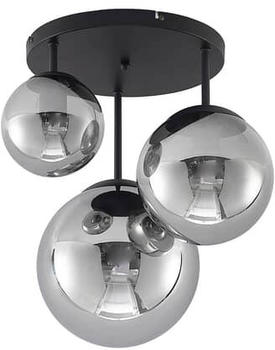 Lindby Teeja Deckenlampe, 3 Glaskugeln, rauchgrau