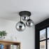 Lindby Teeja Deckenlampe, 3 Glaskugeln, rauchgrau