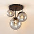 Lindby Teeja Deckenlampe, 3 Glaskugeln, rauchgrau