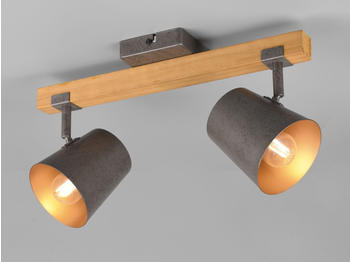 Meine Wunschleuchte LED Deckenstrahler 2-flammig mit Holz Beleuchtung Flur, Diele und Treppenhaus