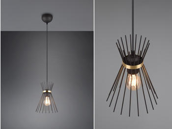 Trio Pendelleuchte einflammig Schwarz Gold