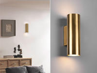 Meinewunschleuchte - Led Wandleuchte Up And Down Light In Altmessing 2-flammig