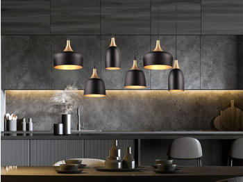Meine Wunschleuchte Pendelleuchte 90cm Schwarz Gold 6 flammig