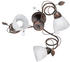 Meine Wunschleuchte Dimmbare Antik Look Deckenlampe mit 3 LEDs & Blätterdesign aus Metall rostfarbig