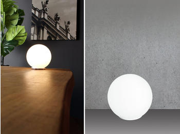 Meine Wunschleuchte LED Tischleuchte Bodenlampe Deko Glaskugel für innen Weiß Ø20cm - Lichtobjekte
